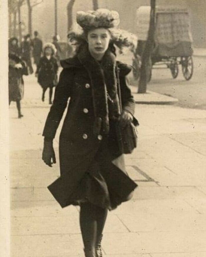 Bitter Sweet Symphony. A Young Victorian/ Edwardian Girl Heading Up A Sidewalk In Notting Hill, Photographed By Edward Linley Sambourne, London Circa 1906