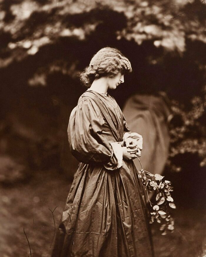 Jane Morris Posing In The Garden Of The House Of Rossetti. Photographed By John Robert Parsons, Summer 1865