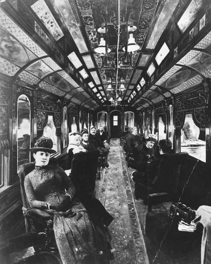 Interior Of A Lounge Car Of The Canadian Pacific Railway Company. Montréal, Circa 1884