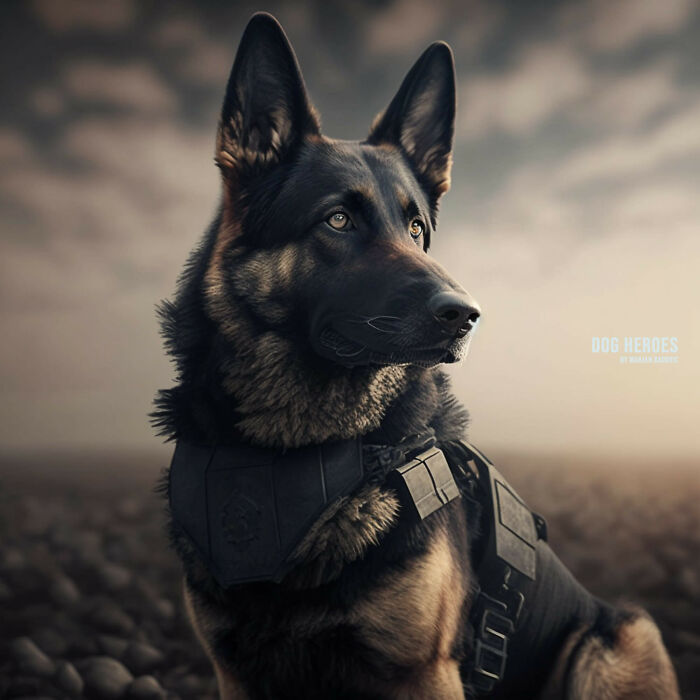 "Dog Heroes", Photographer Creates Hyper-Realistic Dogs Using Ai (43 Pics)