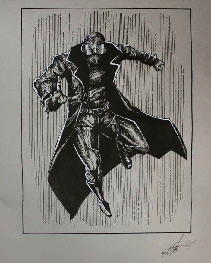 Spiderman Noir Made With Black And White Ink