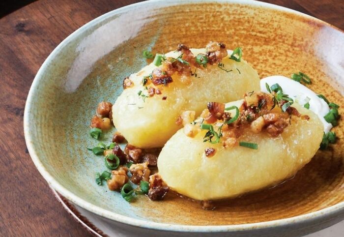 A Potato And Meat Dish Called Cepelinai (Zeppelins) From Lithuania