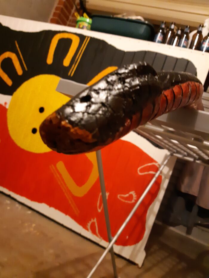Wooden Red Belly Black Snake I Carved From An Acacia Branch To Be Used As A Message Stick