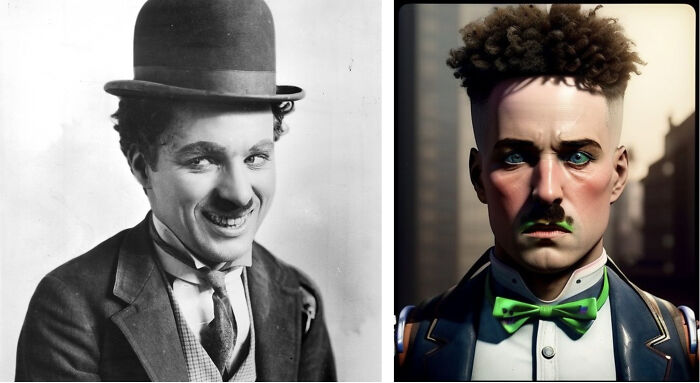 Charlie Chaplin In Cyberpunk