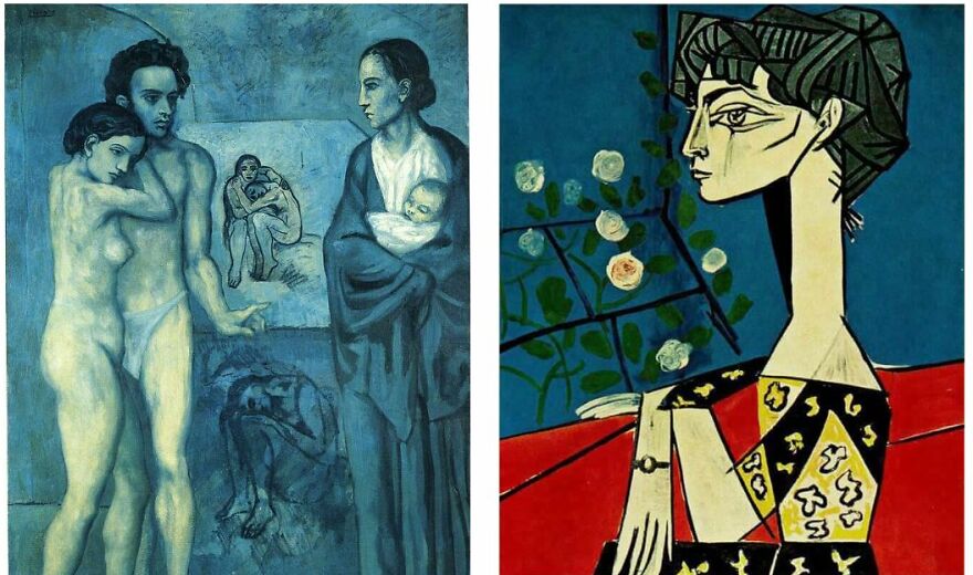 Pablo Picasso In 1903 And 1953