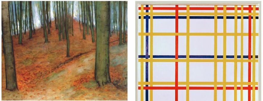 Piet Mondrian In 1899 And 1942