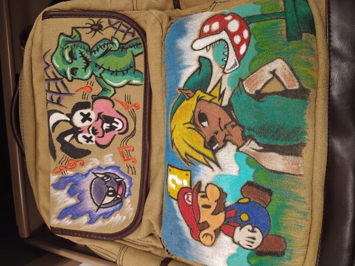 I Drew This On My Backpack And My Friends Backpack. It Was A First Time For Me Drawing Other Than On Paper And It Was Fun. Not A Painter At All... However This Was A First Attempt To Do Something Fun And Creative