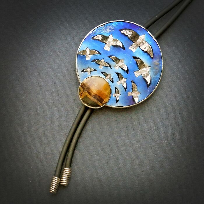 Necklace-Tie "Birds"