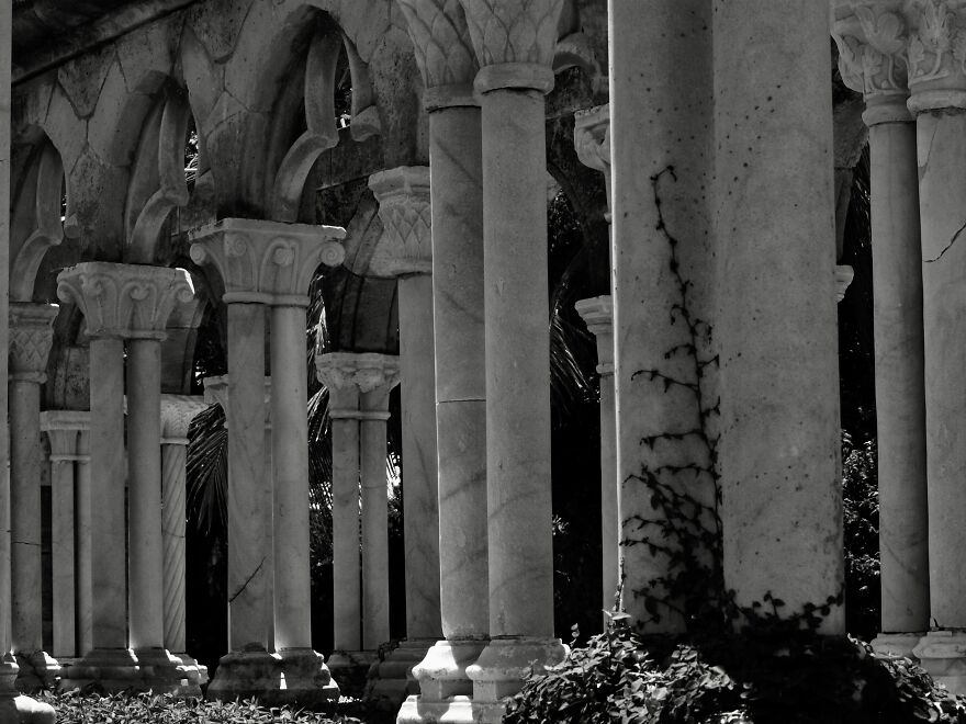 White Marble Columns That Make Up The Cloisters. ©auroreshirley