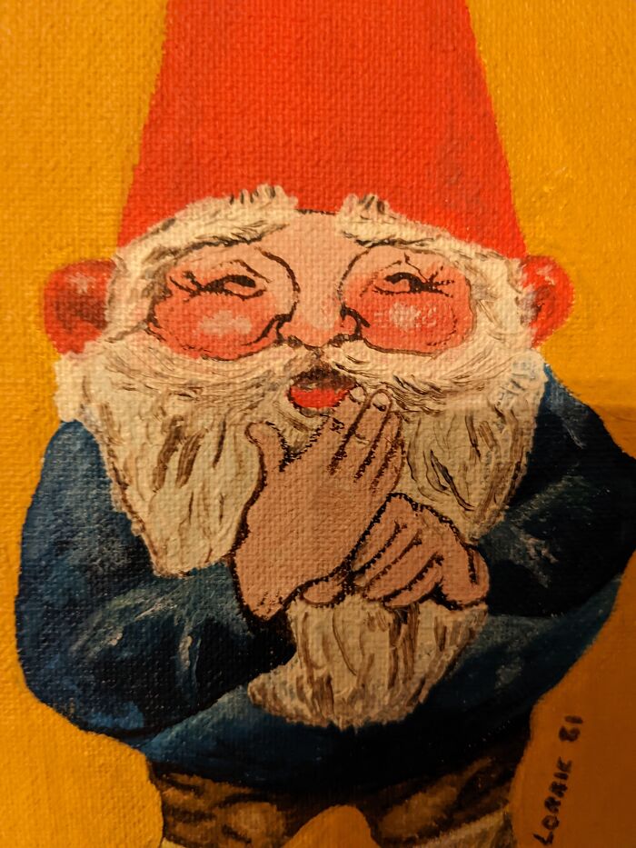 A Little Gnome I Painted In Oil On Canvas When I Was 18