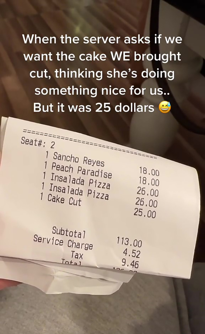 Woman Is Confused About Getting Charged A $25 “Cake Cut” Fee And Not Being Told About It In Advance