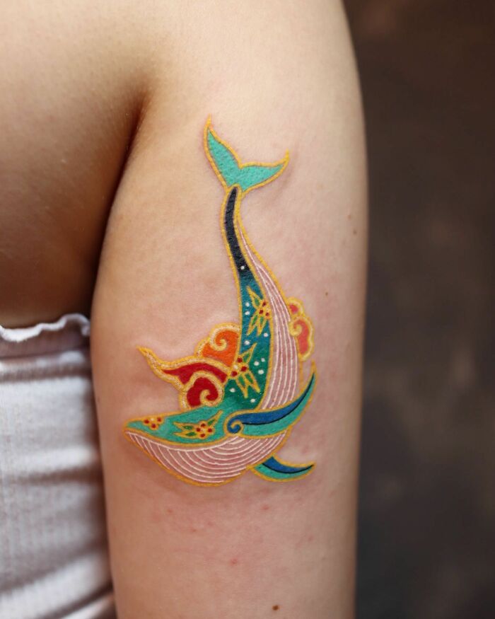 Tattoo Artist Turns Iconic Artwork And Illustrations Into Unique Tattoos By Blending Korean Culture References On The Skin