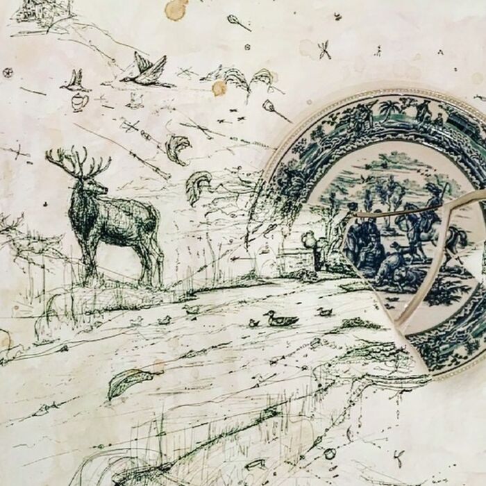 This Artist Is Rebuilding Broken Plates With His Incredible Drawings