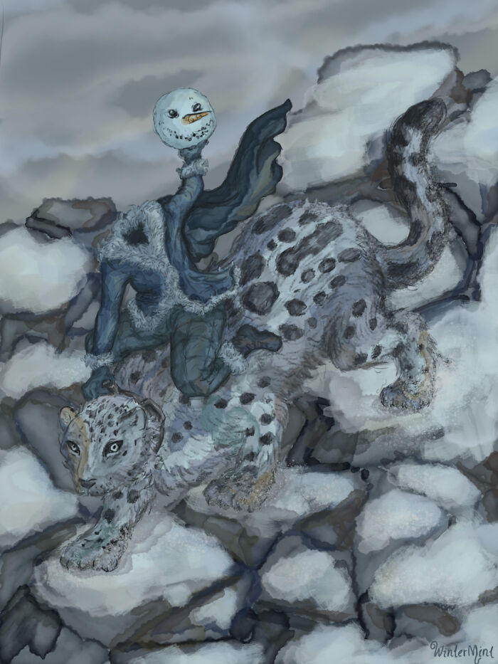 Snow Leopard Dullahan - (My Twitter Is Wintermintarts)