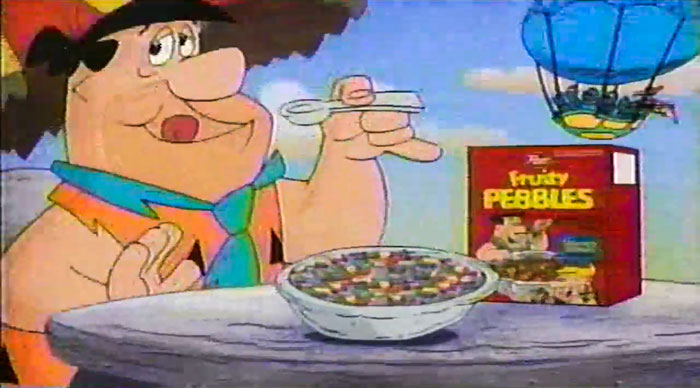 Fred Flintstone Fruity By Pebbles/Cocoa Pebbles Cereal