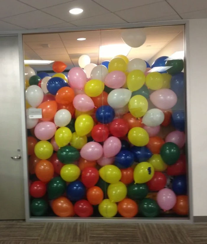 I Submit My April Fools Prank. 2,000 Balloons In My Boss's Office