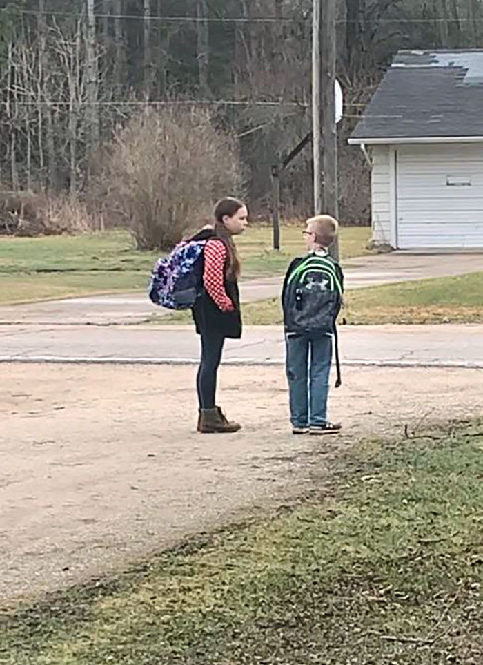 My Kids Were Waiting For The Bus Today. Happy April Fools Day