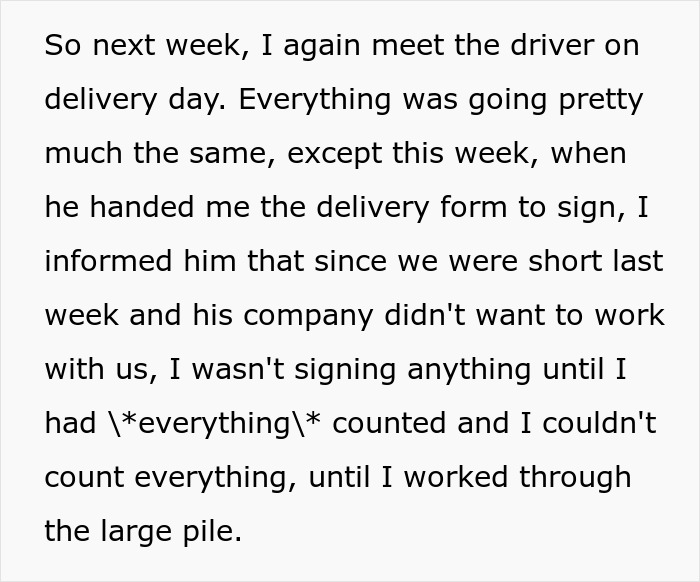 Vendor Won’t Credit Missing Item Due To “Strict Policy,” Restaurant Manager Maliciously Complies Vendor Won’t Credit Missing Item Due To “Strict Policy,” Restaurant Manager Maliciously Complies