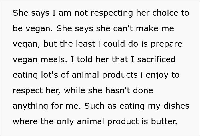 Man Asks “[Am I The Jerk] For Telling My Vegan Girlfriend That I Will Not Stop Using Butter?”