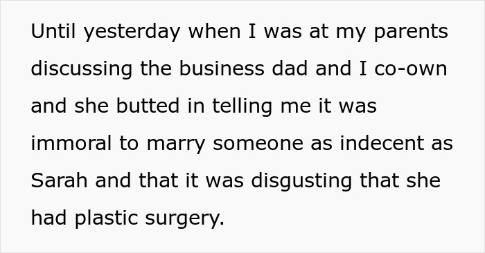 “AITA For Uninviting My Mother From My Wedding After She Called My Wife Indecent For Having Plastic Surgery?” “AITA For Uninviting My Mother From My Wedding After She Called My Wife Indecent For Having Plastic Surgery?”