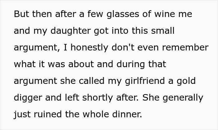 19-year-old daughter gets left out of family dinner for calling dad's 26-year-old girlfriend a gold digger