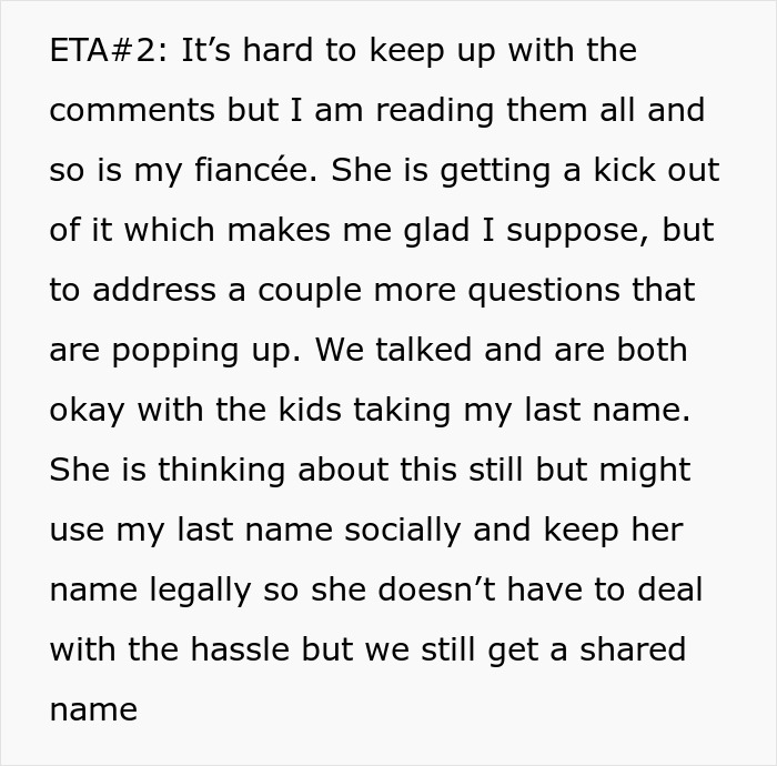 Man Wonders If He Is Wrong To Want His Fiancée To Have His Last Name When She Doesn’t Man Wonders If He Is Wrong To Want His Fiancée To Have His Last Name When She Doesn’t