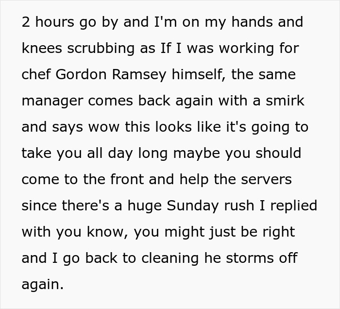 Restaurant Manager Asks Employee To Deep Clean The Back, Gets Mad When He Does Exactly That Restaurant Manager Asks Employee To Deep Clean The Back, Gets Mad When He Does Exactly That