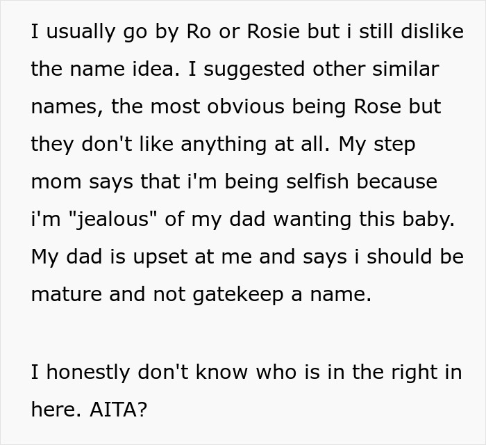 “Am I A Jerk For Not Wanting My Sister To Be Named Like Me?”
