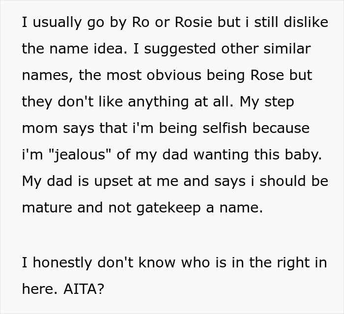 “Am I A Jerk For Not Wanting My Sister To Be Named Like Me?” “Am I A Jerk For Not Wanting My Sister To Be Named Like Me?”