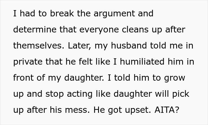 “AITA For Telling My Husband My Daughter Doesn’t Have To Accommodate His Needs?” “AITA For Telling My Husband My Daughter Doesn’t Have To Accommodate His Needs?”
