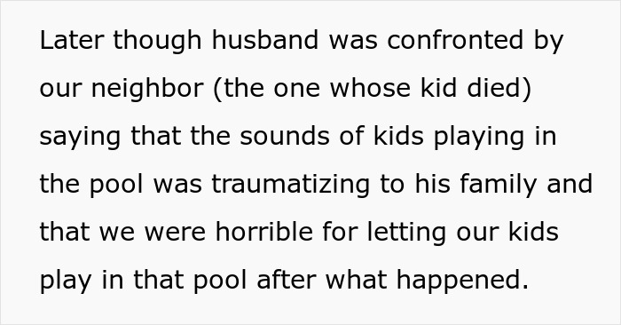 New Homeowners Refuse To Get Rid Of The Pool Their Neighbor's Kid Drowned In, Ask If They're Being Insensitive