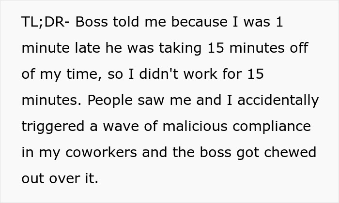 Boss, Tired Of People Not Coming In At 6 AM Sharp, Decides To Punish Them By Docking 15 Mins, But It Quickly Comes Back To Bite Him Boss, Tired Of People Not Coming In At 6 AM Sharp, Decides To Punish Them By Docking 15 Mins, But It Quickly Comes Back To Bite Him