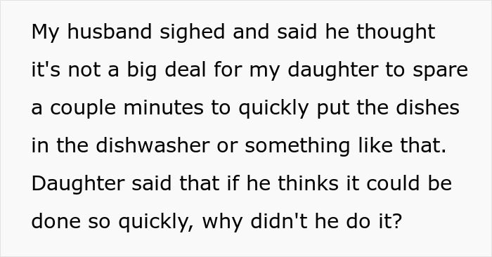 “AITA For Telling My Husband My Daughter Doesn’t Have To Accommodate His Needs?” “AITA For Telling My Husband My Daughter Doesn’t Have To Accommodate His Needs?”