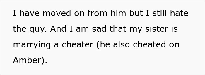 Woman Wonders “AITA For Refusing To Be My Sister’s MOH Because She’s Marrying My Ex?” Woman Wonders “AITA For Refusing To Be My Sister’s MOH Because She’s Marrying My Ex?”