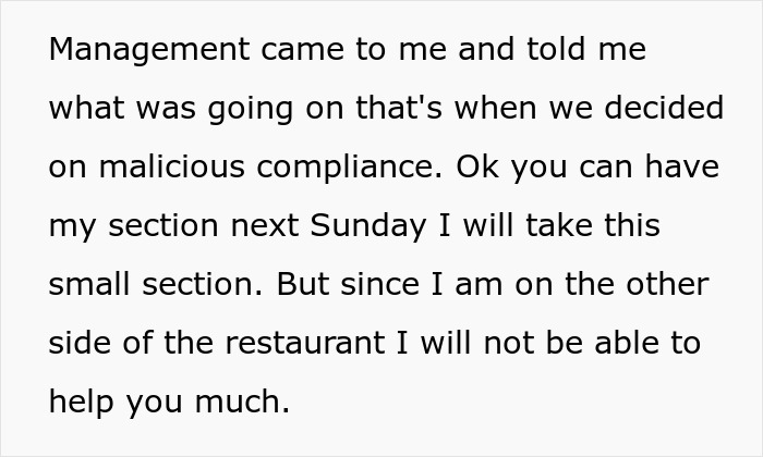 Server Maliciously Complies And Lets Newbies Take Care Of Her Tables After They Complained Hers Are Better, They Regret Asking For It