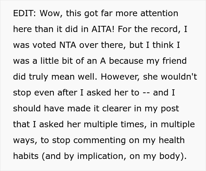 Woman Lies About Her Weight And Waits Until Friend Notices She Lost 50 Pounds, But She Only Realizes When A Mutual Friend Points It Out Woman Lies About Her Weight And Waits Until Friend Notices She Lost 50 Pounds, But She Only Realizes When A Mutual Friend Points It Out