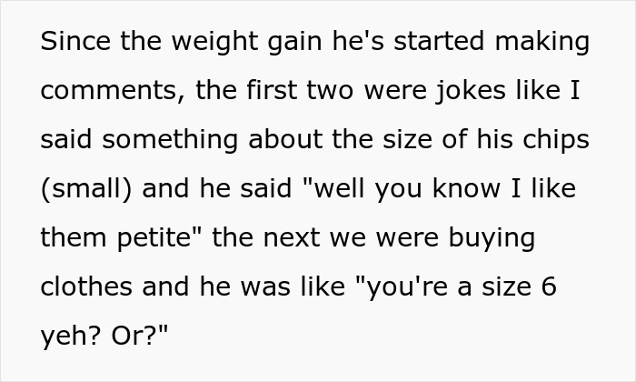 Wife Gains 4kg And Her Husband Keeps Pointing Out That He “Likes Them Petite”, So She Bites Back Wife Gains 4kg And Her Husband Keeps Pointing Out That He “Likes Them Petite”, So She Bites Back