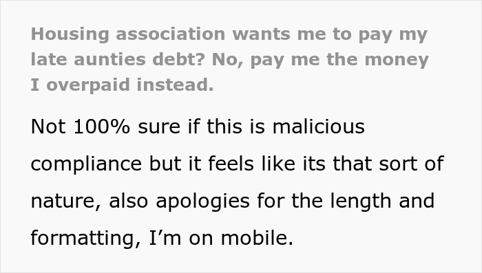 Person Is Annoyed When They “Inherit” A House From Aunt And Get Hounded By Housing Association For Rent Money When In Fact They Owe Them $240 Person Is Annoyed When They “Inherit” A House From Aunt And Get Hounded By Housing Association For Rent Money When In Fact They Owe Them $240