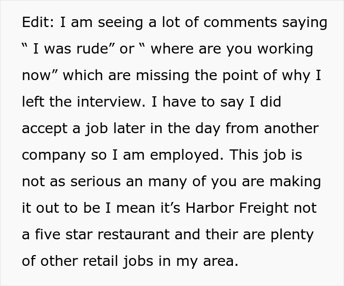 Person Shows Up For Interview Only To Be Met With Hostility And Forced To Wait 30 Minutes, Decides To Leave Person Shows Up For Interview Only To Be Met With Hostility And Forced To Wait 30 Minutes, Decides To Leave