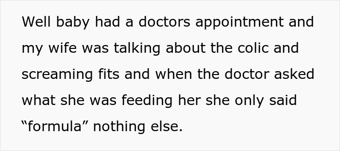 “She Lied”: Dad Tells Pediatrician The Truth About What His Wife Has Been Feeding Their 2-Month-Old Daughter “She Lied”: Dad Tells Pediatrician The Truth About What His Wife Has Been Feeding Their 2-Month-Old Daughter