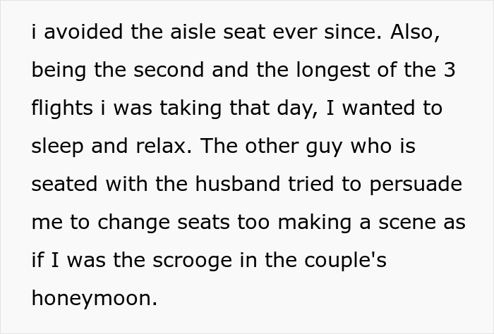 Entitled Newlyweds Are Upset Fellow Plane Traveler Refused To Accommodate For Their Lack Of Foresight When Booking Plane Seats Entitled Newlyweds Are Upset Fellow Plane Traveler Refused To Accommodate For Their Lack Of Foresight When Booking Plane Seats