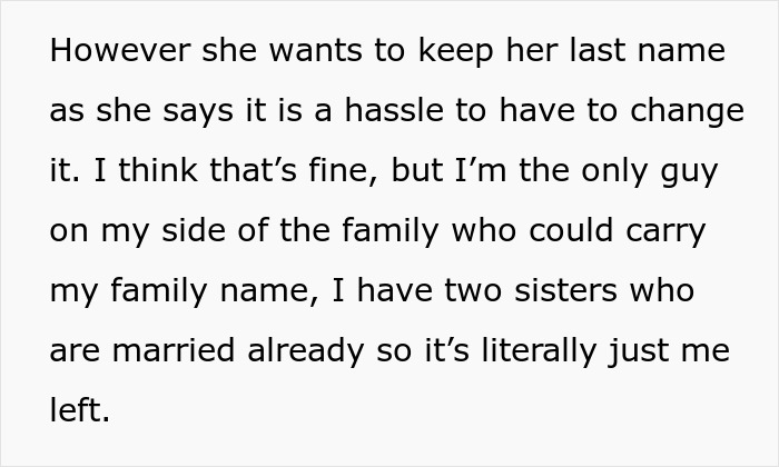 Man Wonders If He Is Wrong To Want His Fiancée To Have His Last Name When She Doesn’t Man Wonders If He Is Wrong To Want His Fiancée To Have His Last Name When She Doesn’t