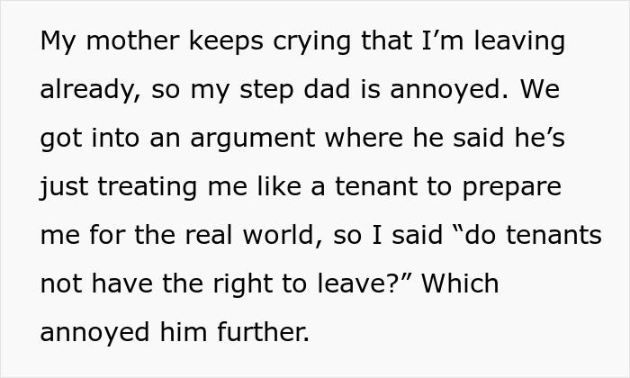 “My Mother Keeps Crying”: Man Asks Stepson To Start Paying Rent A Day After He Turns 18, He Moves In With His Aunt Instead