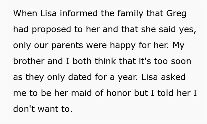 Woman Wonders “AITA For Refusing To Be My Sister’s MOH Because She’s Marrying My Ex?” Woman Wonders “AITA For Refusing To Be My Sister’s MOH Because She’s Marrying My Ex?”