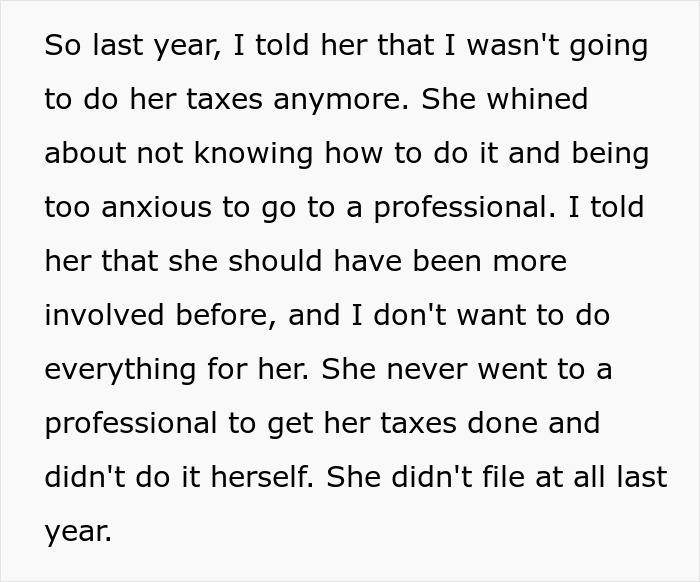 Entitled Woman Got Used To Her Roommate Filing Taxes For Her While She Watched Shows Instead, Calls Her Out When She Refuses Entitled Woman Got Used To Her Roommate Filing Taxes For Her While She Watched Shows Instead, Calls Her Out When She Refuses