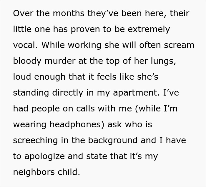Woman Can’t Bear The Extreme Noise Her Neighbor’s Toddler Makes, Asks Online If She Should File Yet Another Complaint That Might Lead To Eviction