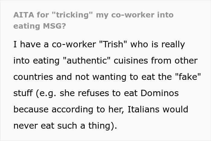 Woman Loses It After She Finds Out A Coworker's Meal She Helped Herself To Contained MSG, Takes Her To HR Woman Loses It After She Finds Out A Coworker's Meal She Helped Herself To Contained MSG, Takes Her To HR