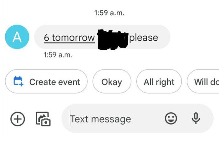 My Boss Didn't Tell Me In Person To Come To Work On Sunday When He Had The Chance To Do So. Today I Was Awakened By This Message At 2 AM