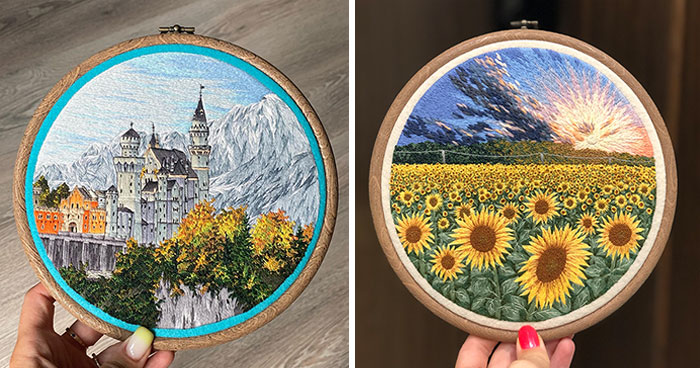 In The Last 5 Years, I Have Been Embroidering Landscapes, And Here Are 40 Of My Best Works