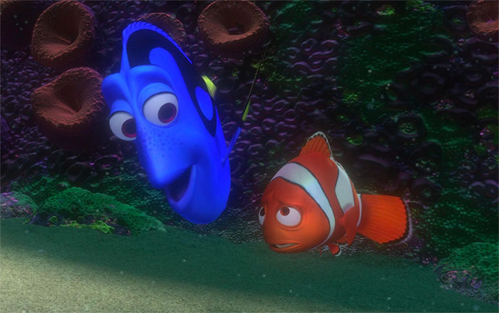 Nemo and Dory in movie scene 